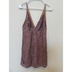 Free People Dangerous Love Lace Minidress Corduroy Wisteria Purple Size 0‎